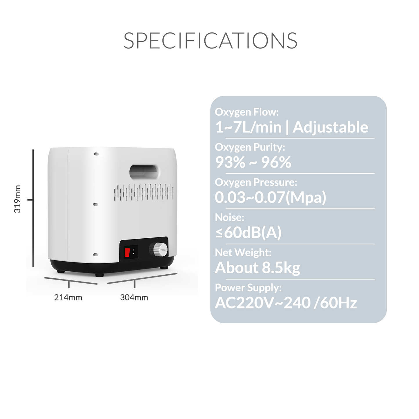 iCare LL02 Oxygen Concentrator 93% Purity