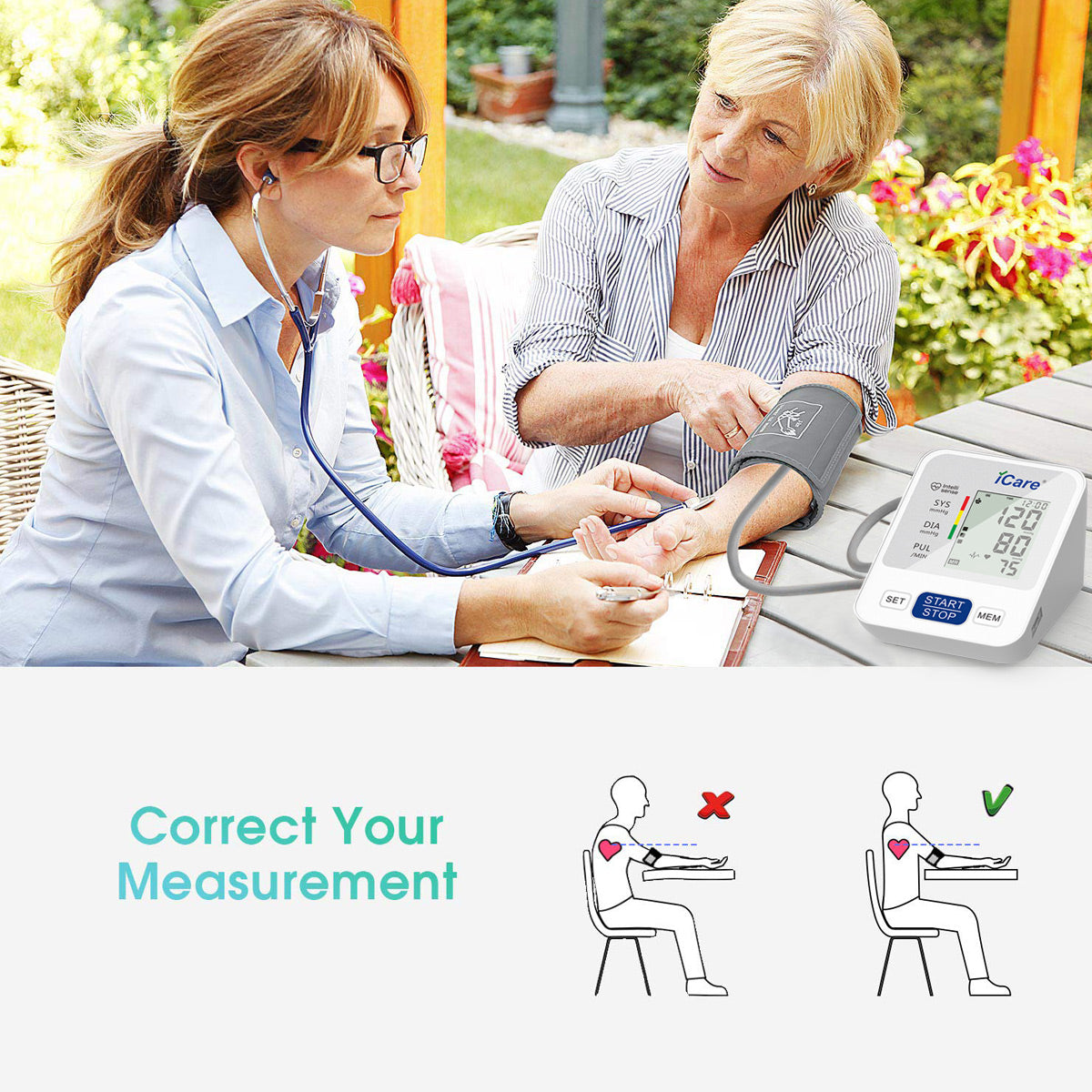 iCare® CK238 Automatic Digital Blood Pressure Monitor / Digital Sphygmomanometer  Small arm cuff 22-32cm