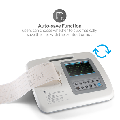 iCare® 1106L Color LCD Touch Screen 6-Channel ECG Machine (Snap Button Type/ Bulb & Clamp Type)