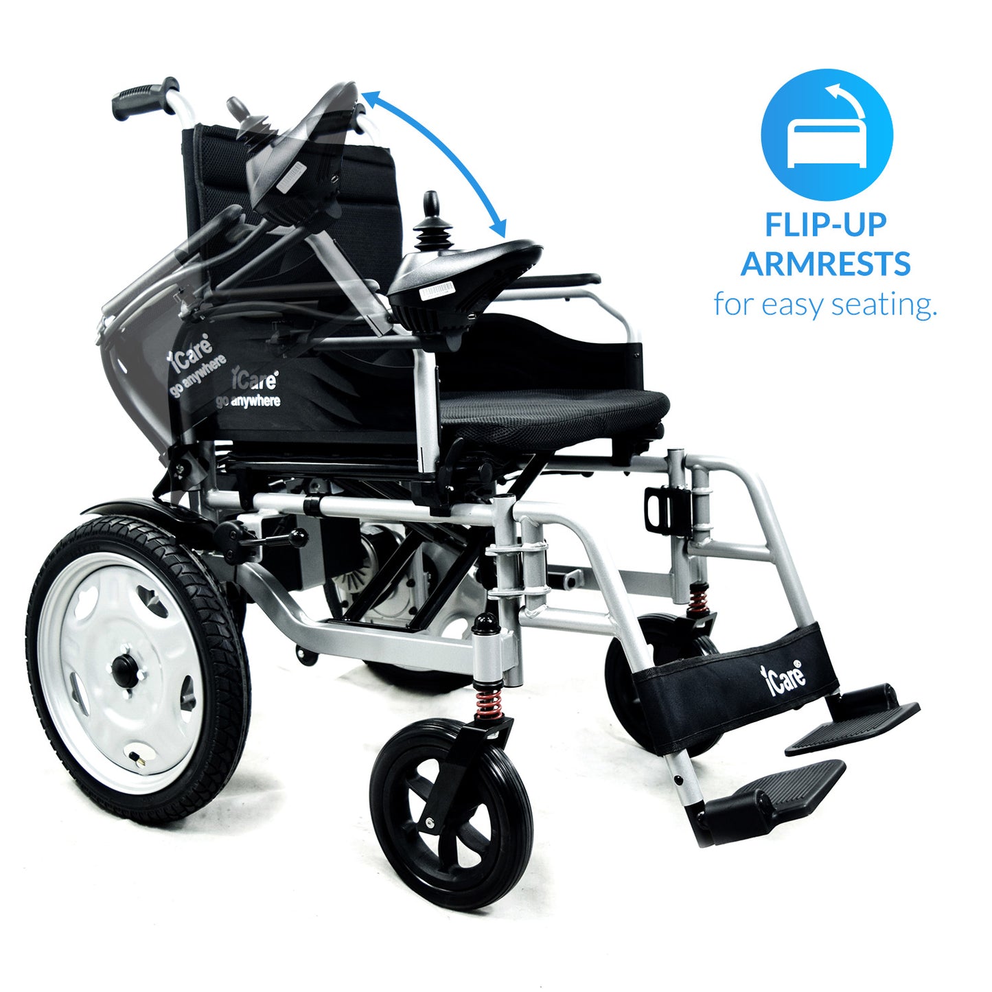 iCare® E310 Pro Electric Wheelchair HEAVY DUTY (110kg Load Limit, 50kg Wheelchair Weight)