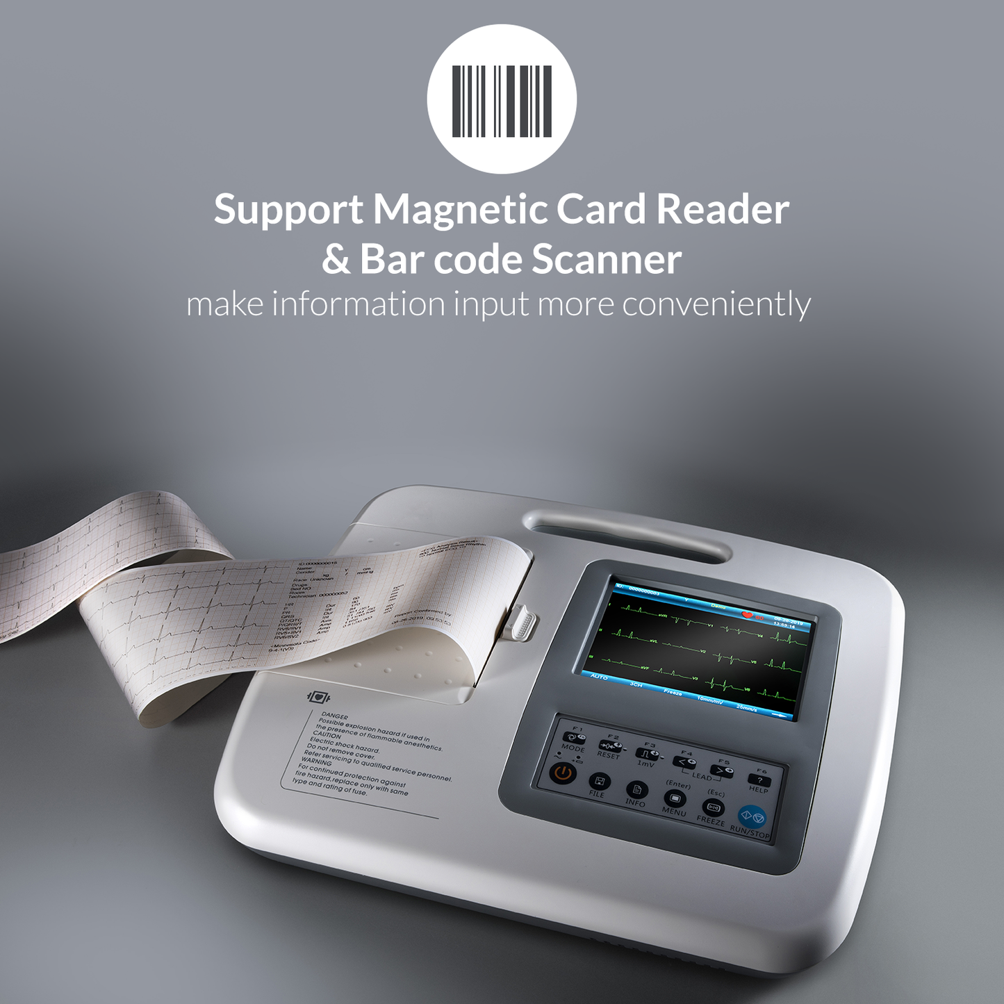iCare® 1106L Color LCD Touch Screen 6-Channel ECG Machine (Snap Button Type/ Bulb & Clamp Type)