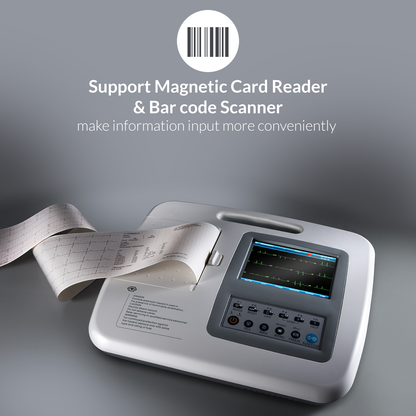 iCare® 1106L Color LCD Touch Screen 6-Channel ECG Machine (Snap Button Type/ Bulb & Clamp Type)