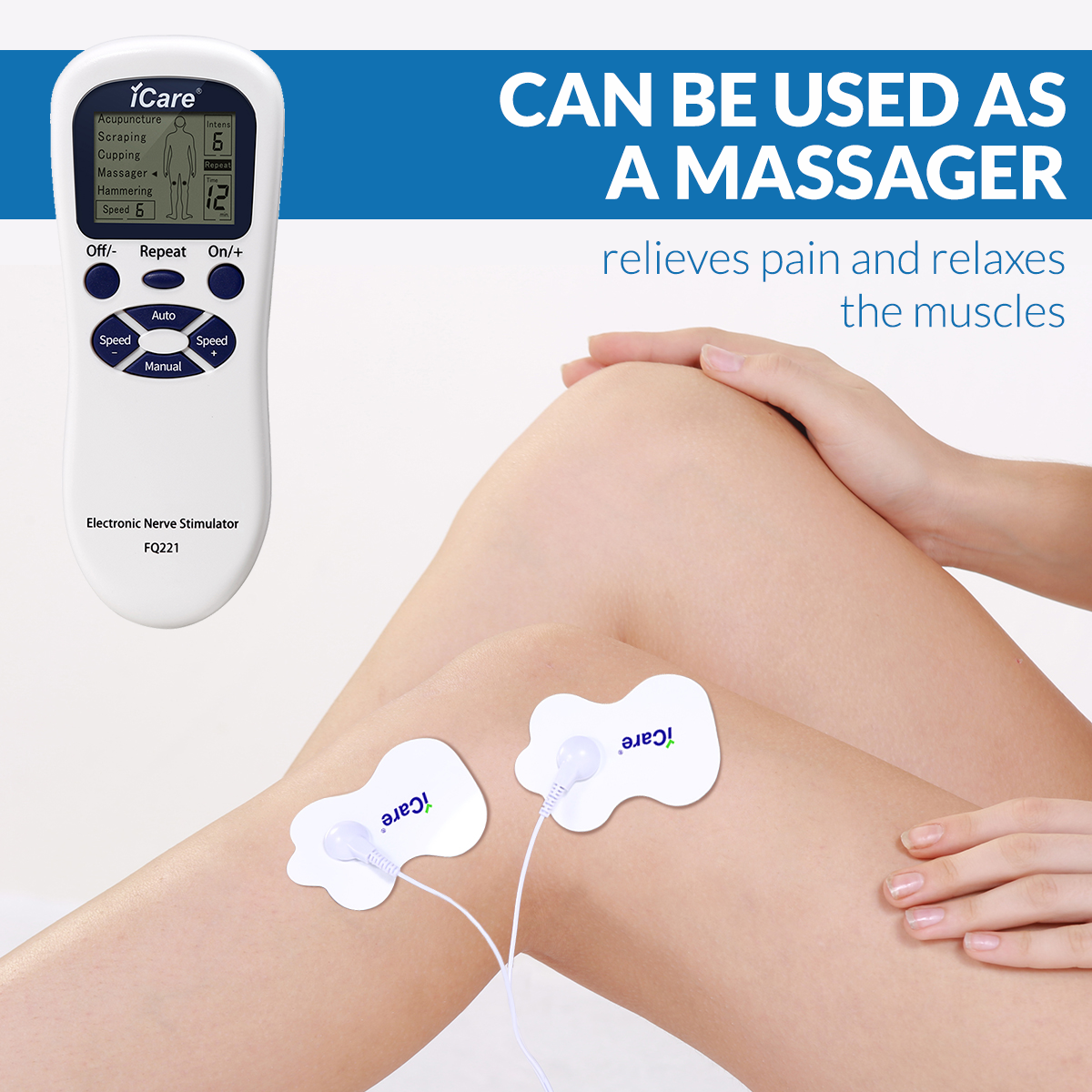 iCare® FQ221 Electronic Nerve Stimulator, 5 Modes, Automatic and Manual Function