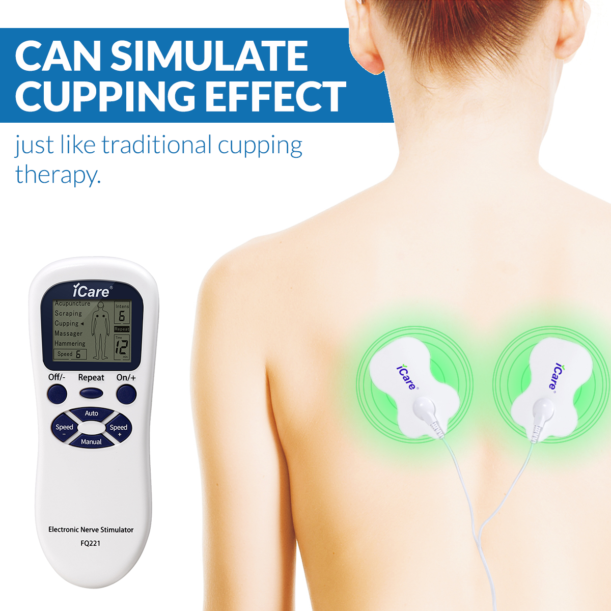 iCare® FQ221 Electronic Nerve Stimulator, 5 Modes, Automatic and Manual Function