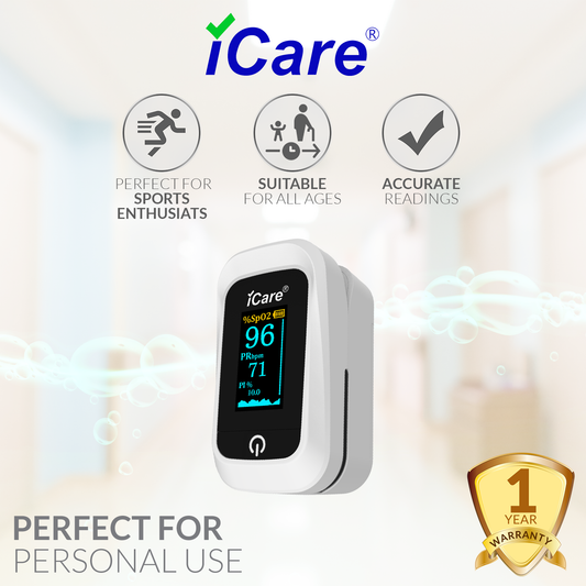 iCare® OX001 Fingertip Pulse Oximeter, (SpO2)Blood Oxygen Saturation Monitor with Pulse Rate Measure