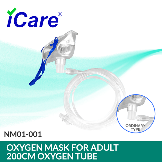 iCare® NM01-001 Oxygen Mask for Adult 200cm Oxygen Tube
