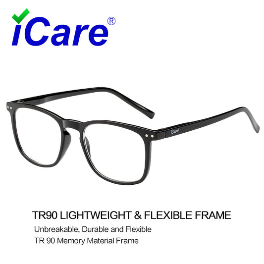 iCare® RS504 Classic Black Oval Reading Glasses